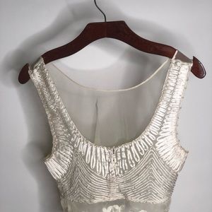 Urban Outfitters White Mesh and Silk Crop Top